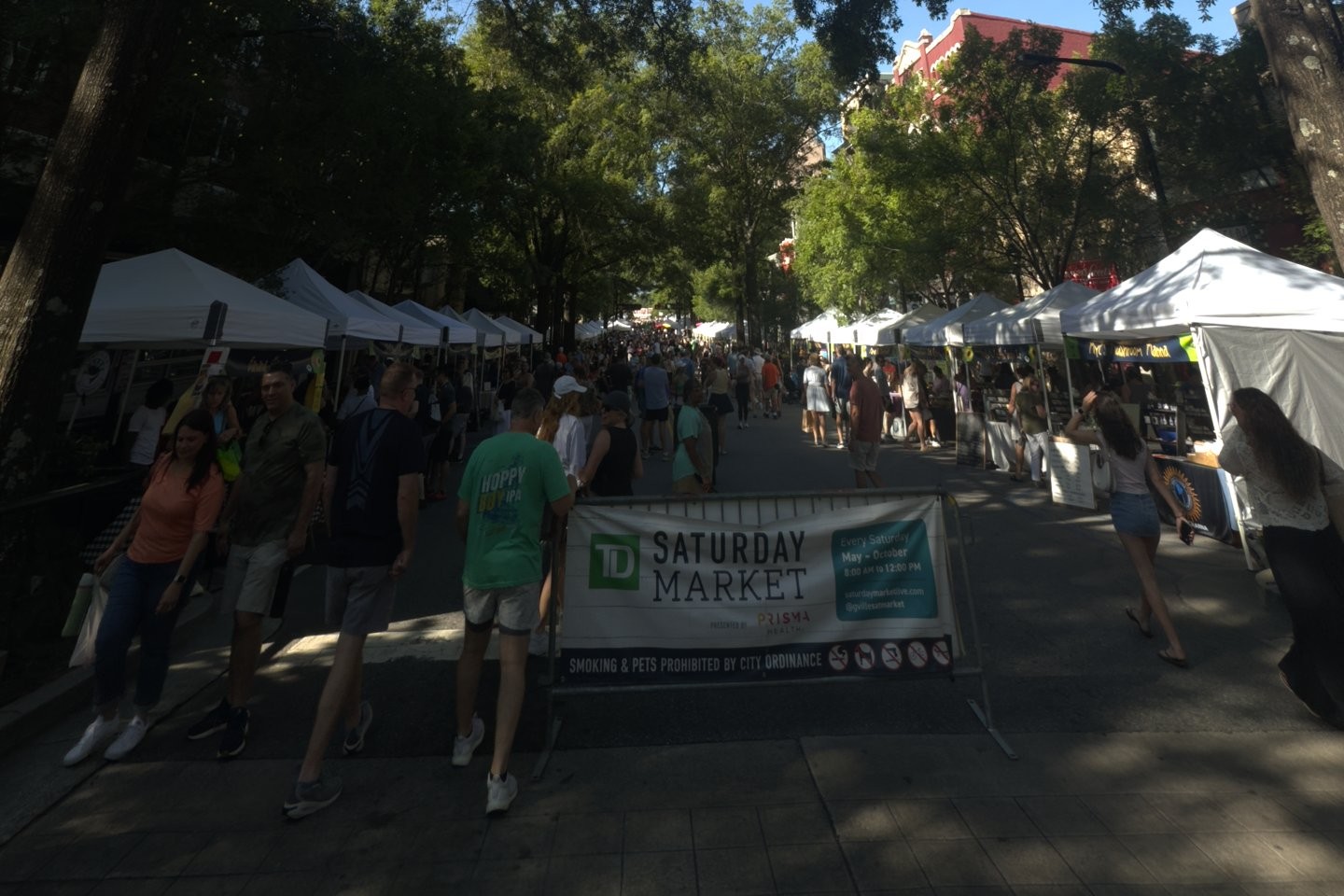 Saturday market on Main Street in downtown Greenville, South Carolina