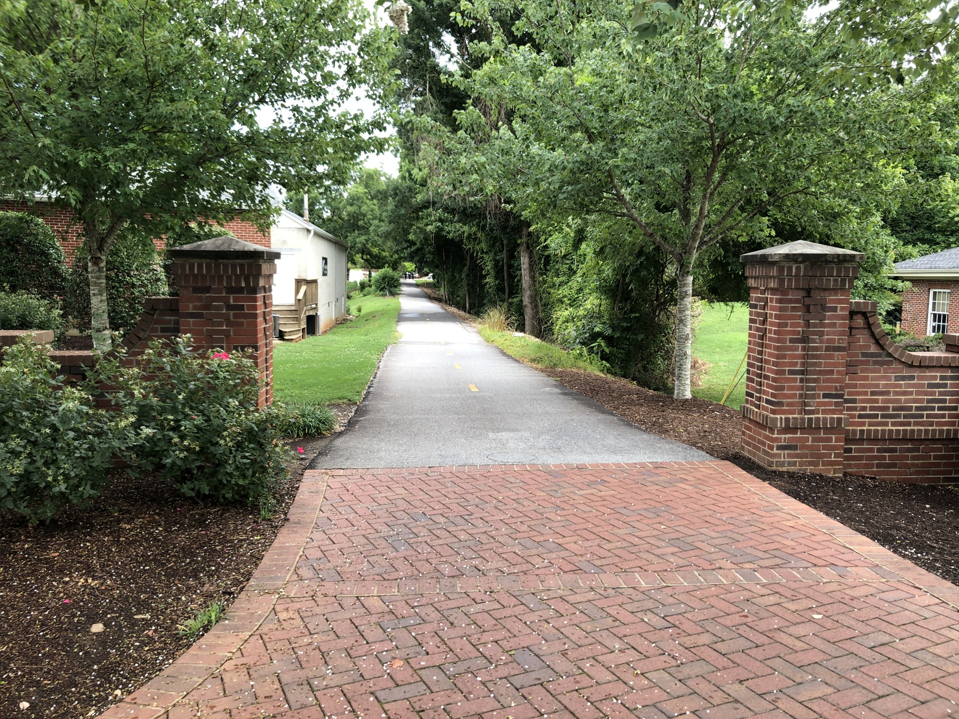 The tree-lined Swamp Rabbit Trail in Travelers Rest, South Carolina