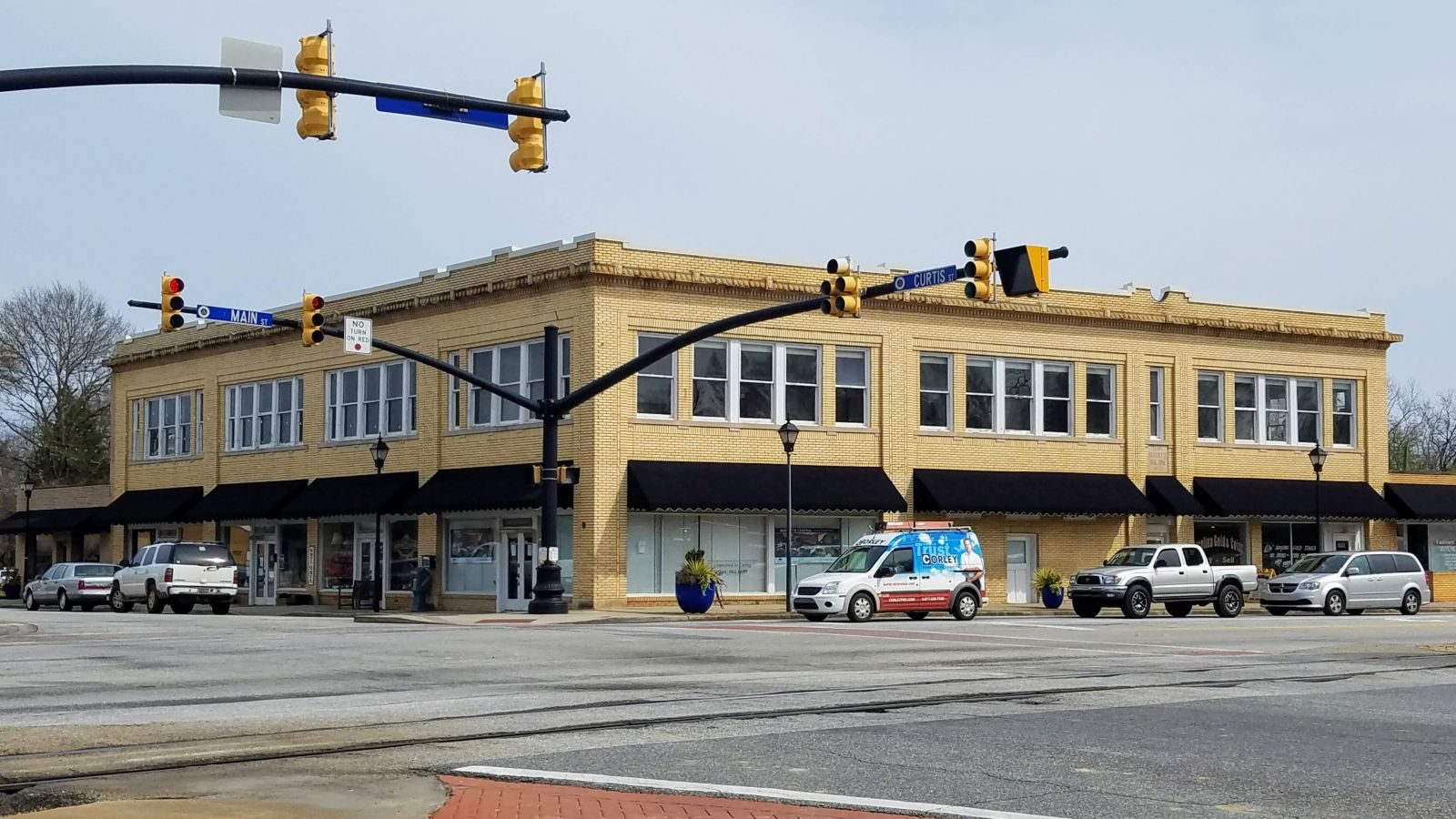 The historic Burdette Building on Main Street in downtown Simpsonville, South Carolina